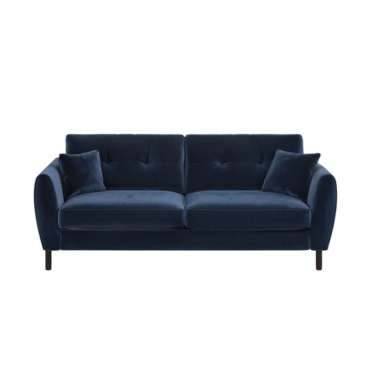 Solace+Co Ellison 3 Seater Navy Velvet Sofa