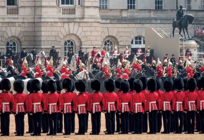 Royal Guards wearing red