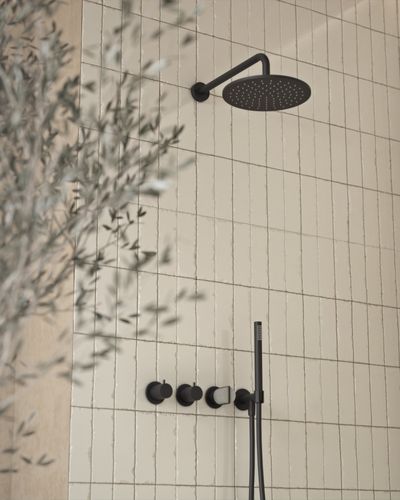 Wall Mounted Shower Mixer in Soft Black