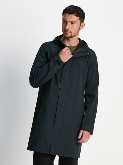 Glenton Mens Long Waterproof Jacket - Black