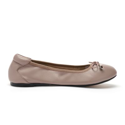 Sandringham Leather Ballet Flat - Dusky Pink