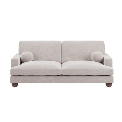 Solace+Co Addison 3 Seater Beige Boucle Sofa