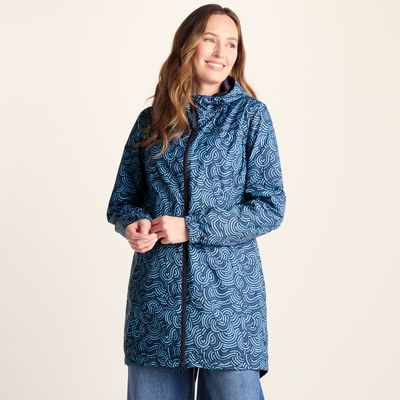 Kilnsey Women's Waterproof Jacket - Smokey Blue Wave Print