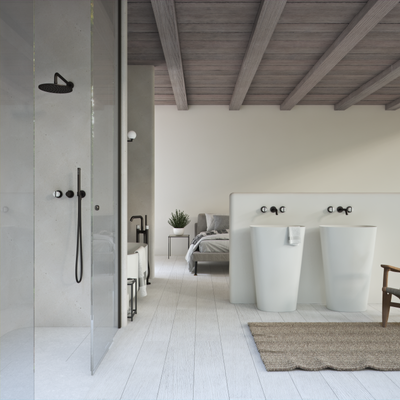 Wall Mounted Basin Tap in Dark Bronze