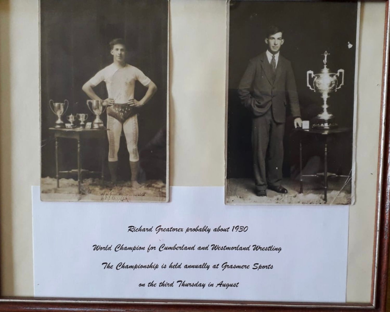 Images of Richard Greatorex, the great-grandfather of Molly Haigh, who won the Young Sports Reporter title at Grasmere Lakeland Sports and Show 2023. 