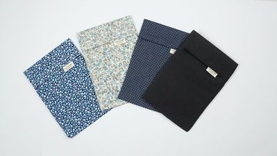 Pouches for cotton pleated and wired face masks from Cocorose London