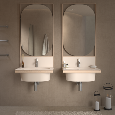 Deck Mounted basin Mixer in Silver Steel