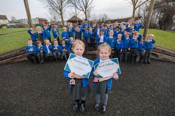 Miller Homes nest box donation as part of National Nest Box Week to Brunshaw Primary School, Burnley. 