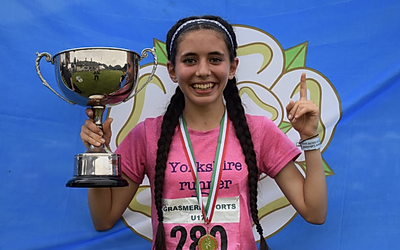 Charlotte Rawstron, winner of the Girls Under-17 fell race at Grasmere Lakeland Sports and Show 2022