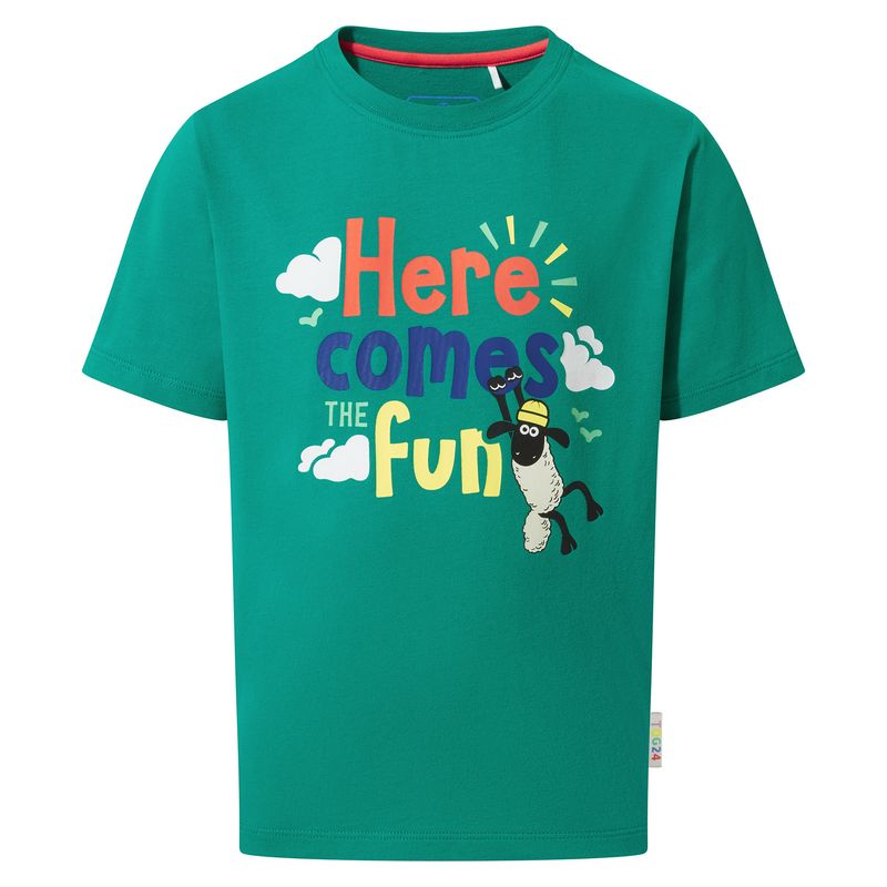 Boreray Kids Shaun the Sheep T-Shirt - Green