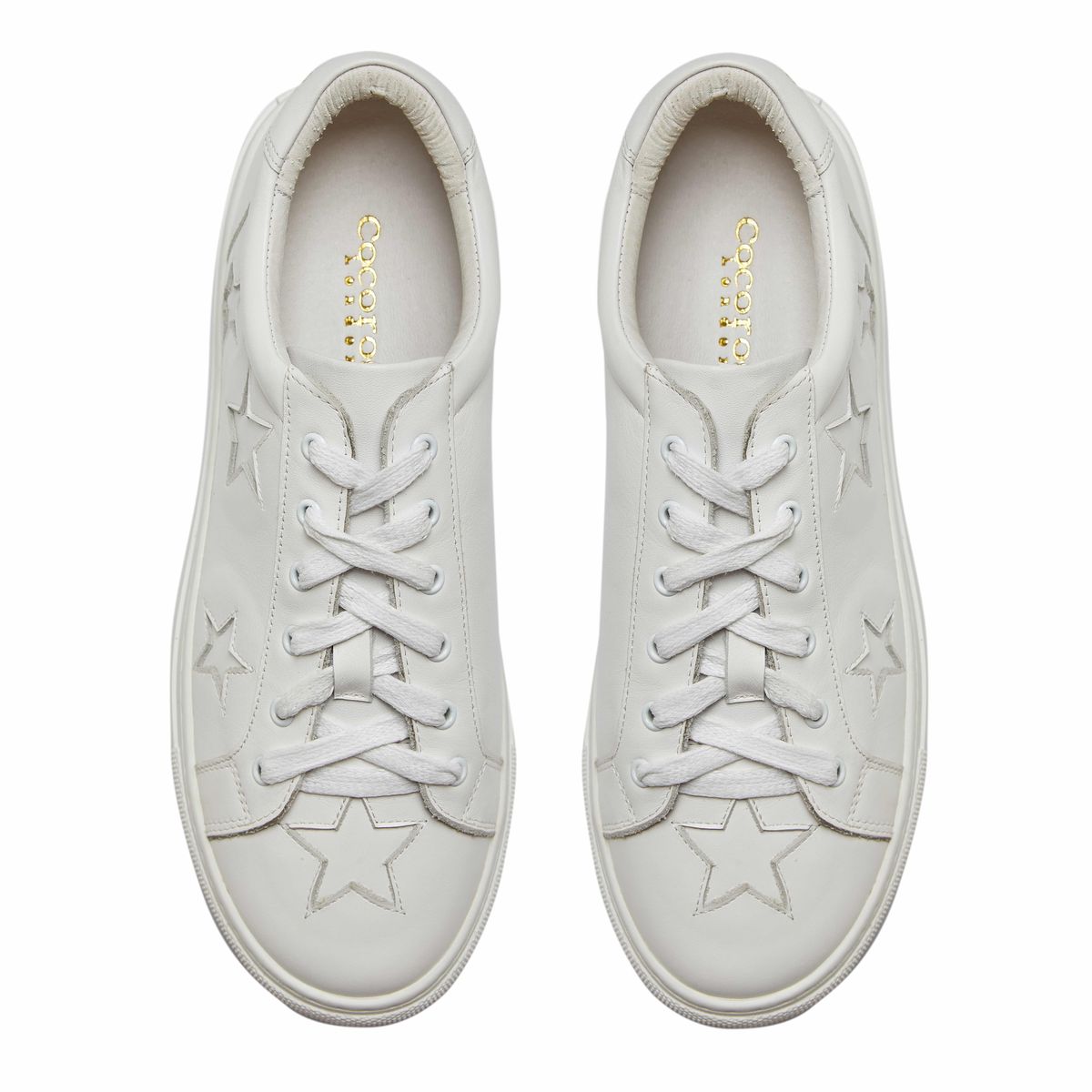 Cocorose London White with White Stars comfort trainers