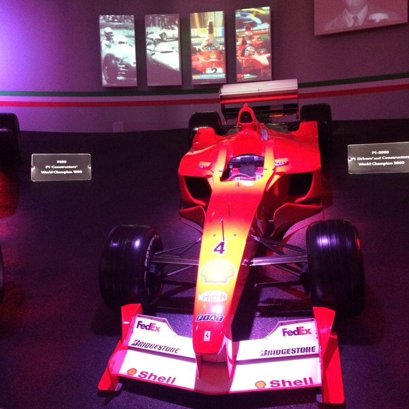 A Formula 1 Ferrari car in the museum at Maranello, Italy