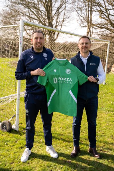 Chris Holland (left) and Will Hunnam (right) with Forza Doors-sponsored kit.