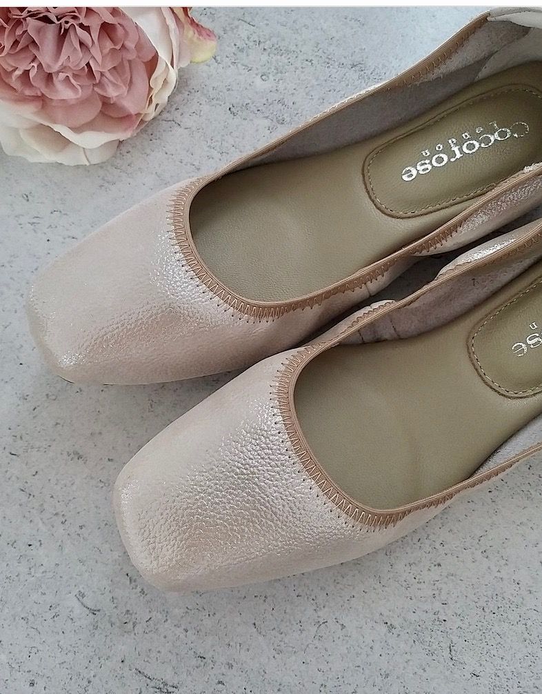 Cocorose London Barnes oyster nude-pink ballerina shoe