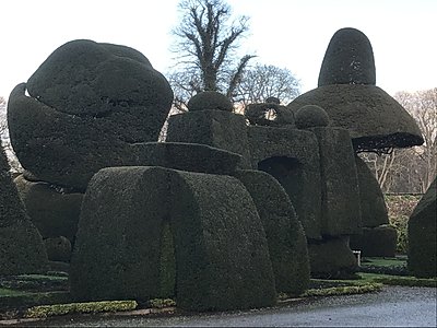 The world's oldest topiary gardens at Levens Hall and Gardens, Cumbria, UK.