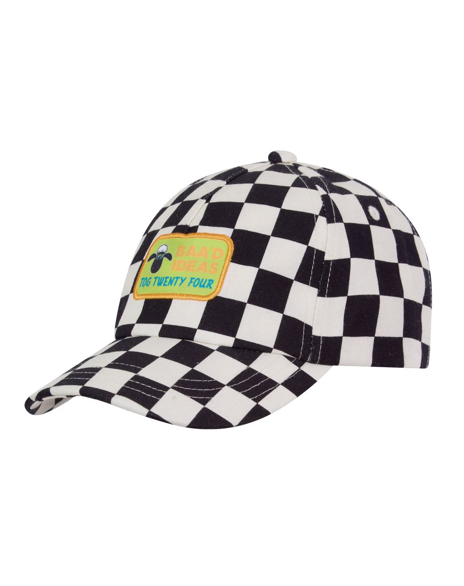 Bardoka Kids Shaun the Sheep Baseball Cap - Black White Checkerboard