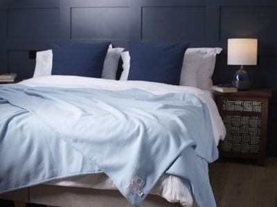 Pure Merino Wool Blanket – Siesta - Alaskan Blue