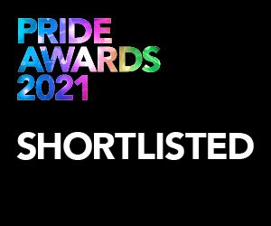 Shortlisted logo for the 2021 PRide Awards, where Langley Castle Hotel and Catapult PR are finalists  for two awards.