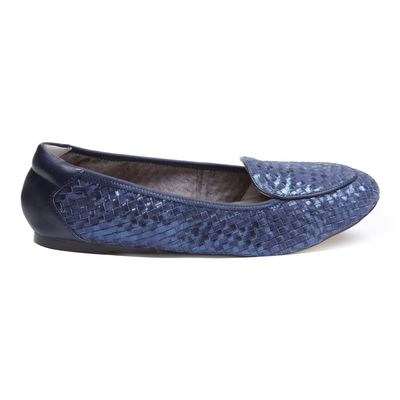 Cocorose London metallic blue 'Clapham' leather loafers