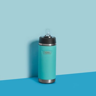 Icon Series 530ml Bottle with Straw - Aqua Blue