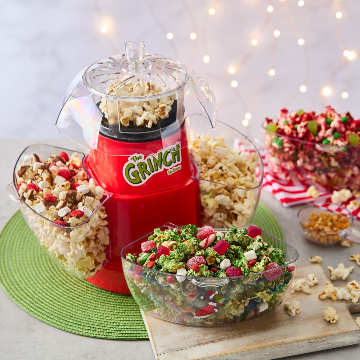 THE GRINCH 4 BOWL POPCORN MAKER - RED