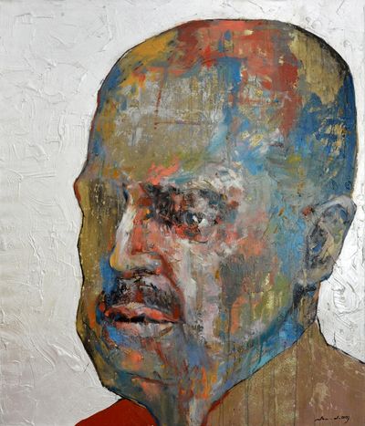140x120 cm, Marlon Brando, oil on canvas + silver leaf, 2012