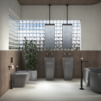 Wall Mounted Basin Tap in Dark Bronze 