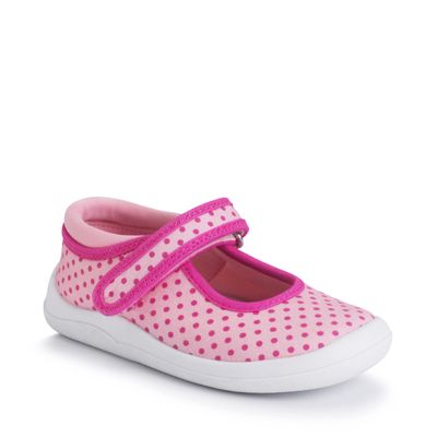 Wriggles Mary Jane pink polka dot girls rip-tape first walking shoes