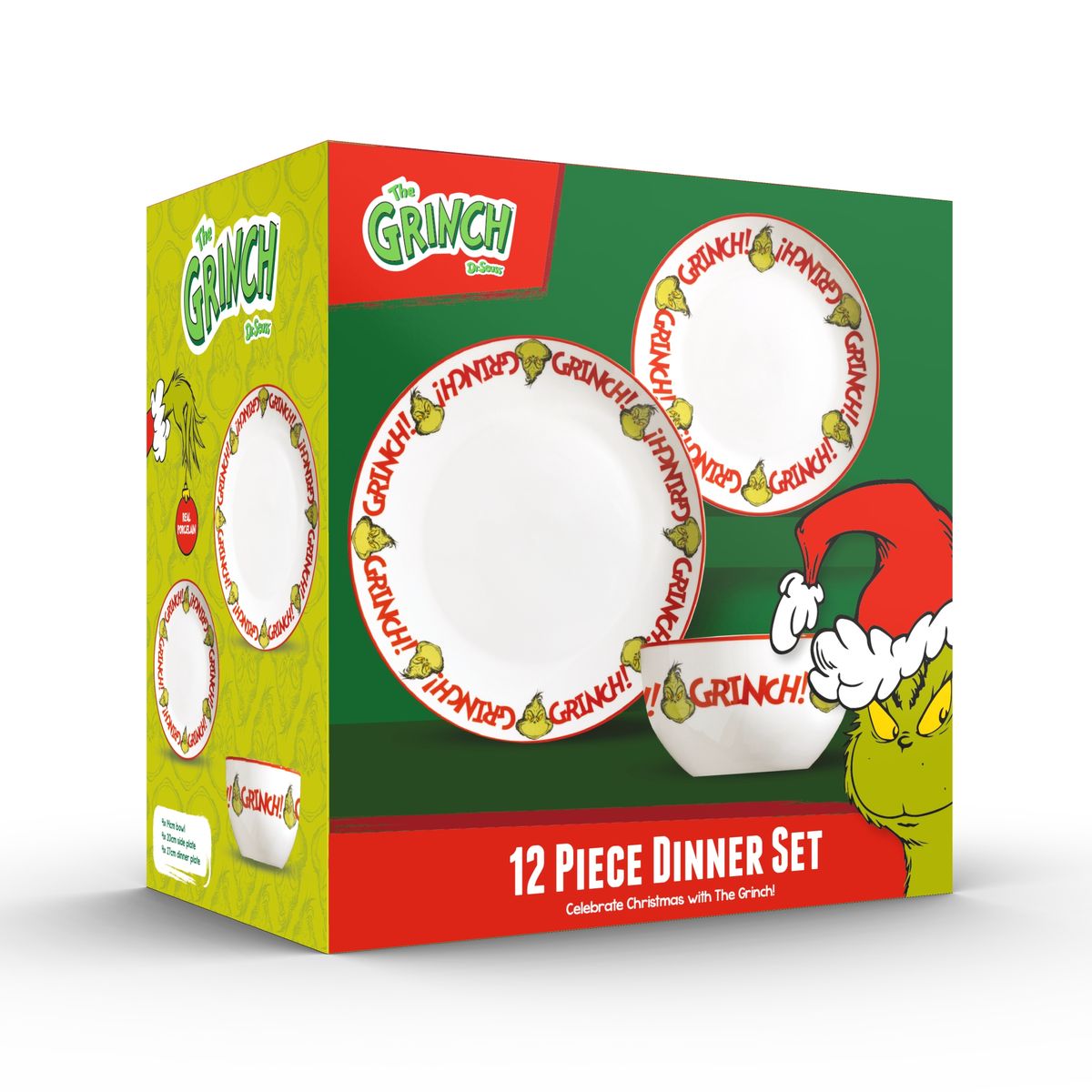 12 PIECE SET GRINCH GRINCH GRINCH PATTERN