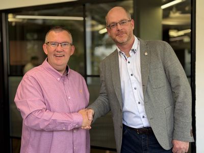 James Griffiths, Founder & Senior Consultant at UtopianKnight Consultancy, with Stuart Packham, Group CEO,