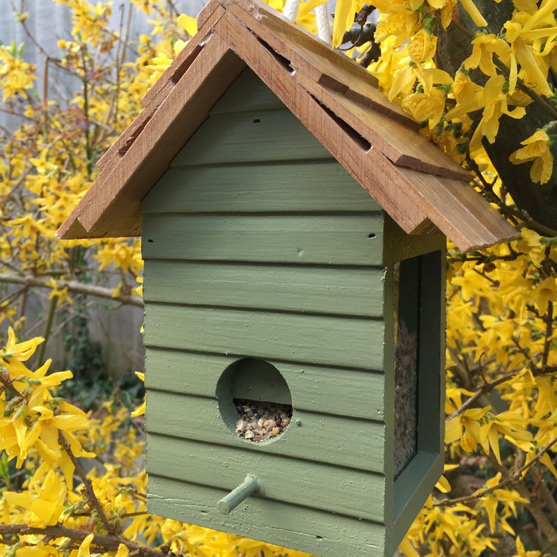 Birdhouse in Thorndown's Moorland Green and UV Clear Wood Paints