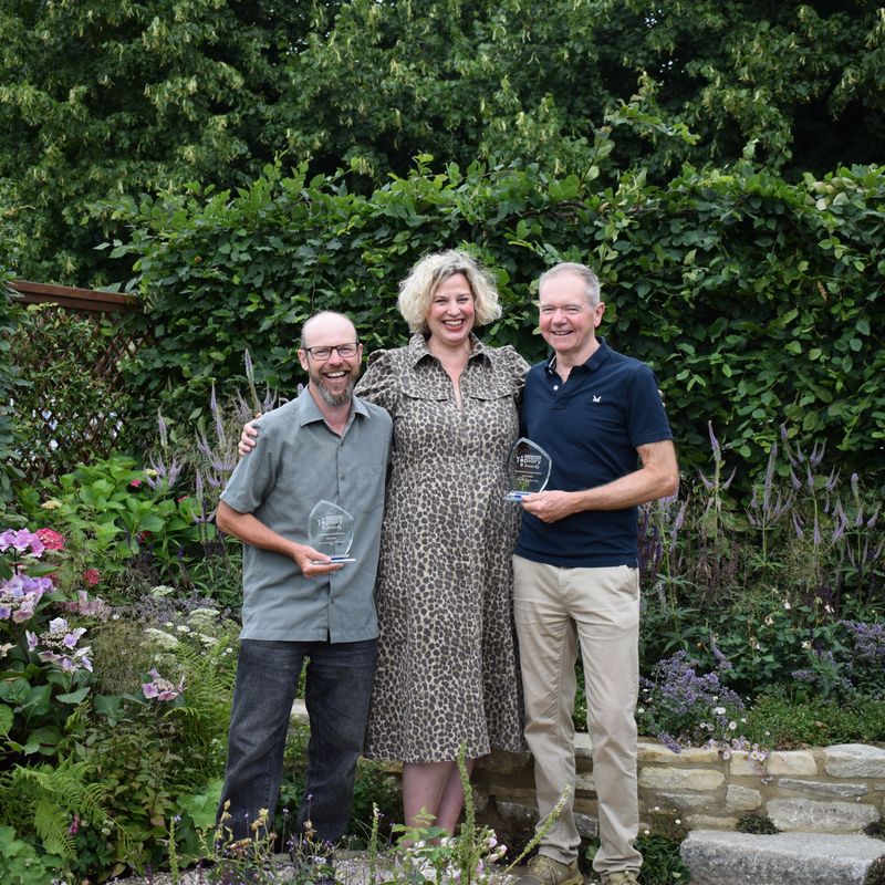 Winners Chris Reeve (left) and Paul Everden (right) with Judge Petra Hoyer-Millar