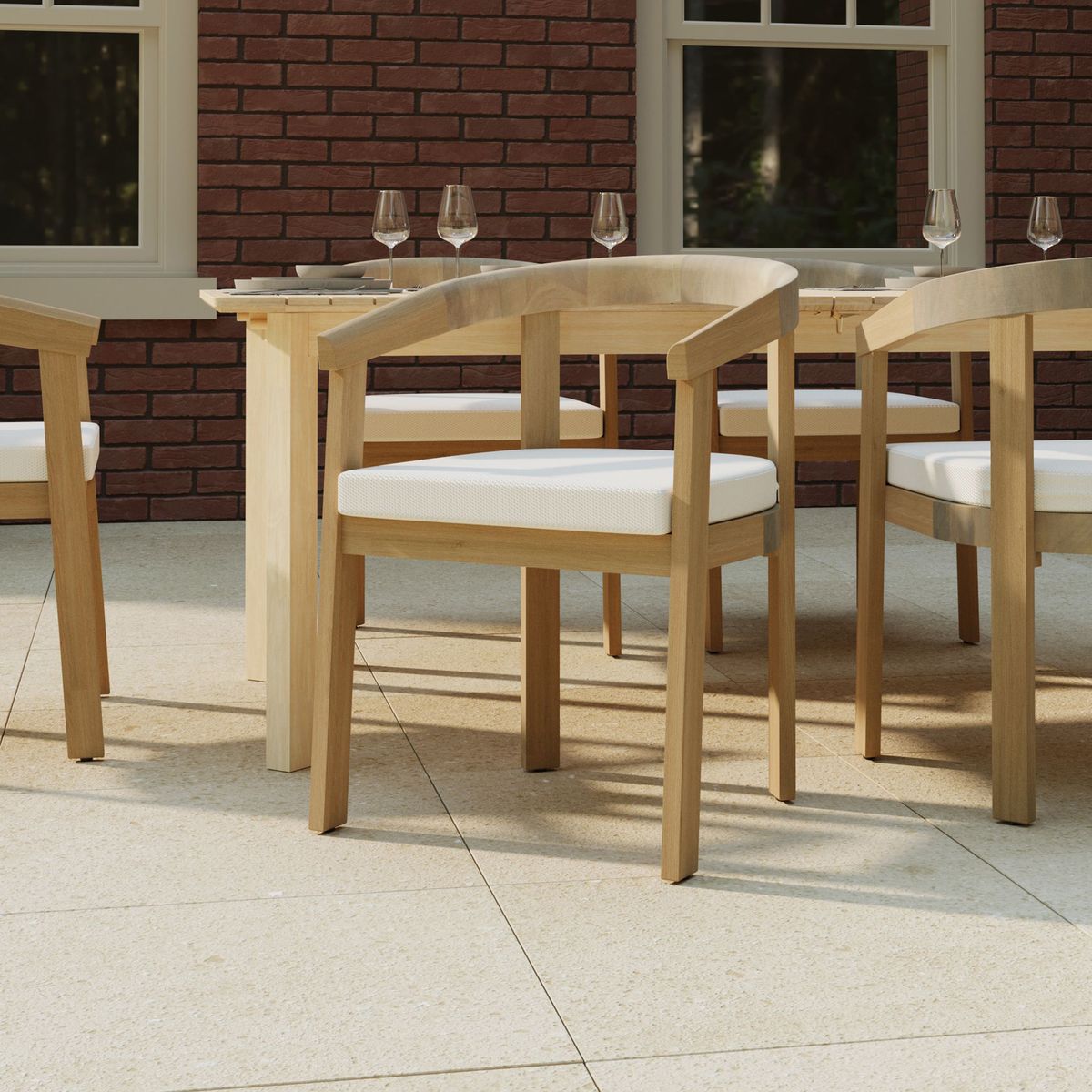 Acacia Curved Back Dining Chairs