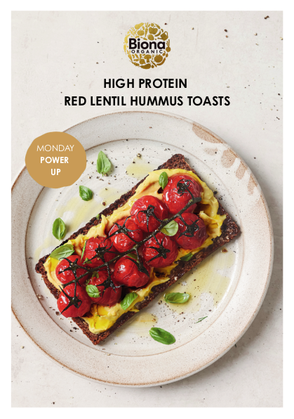 Monday's Lunch idea - power up with red lentil hummus toasts