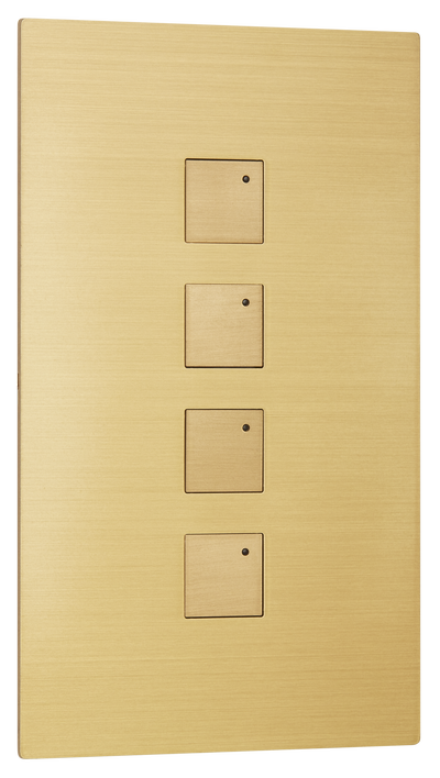 4G vertical Control switches with LEDs, Ochre finish