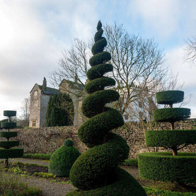 Levens Hall and Gardens, in the South Lakes, Cumbria, in autumn