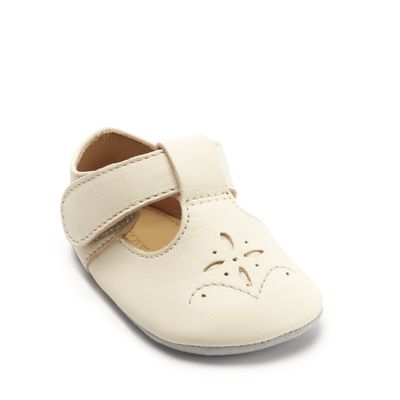 Rhyme Cream leather baby T-bar pre-walking pram shoes