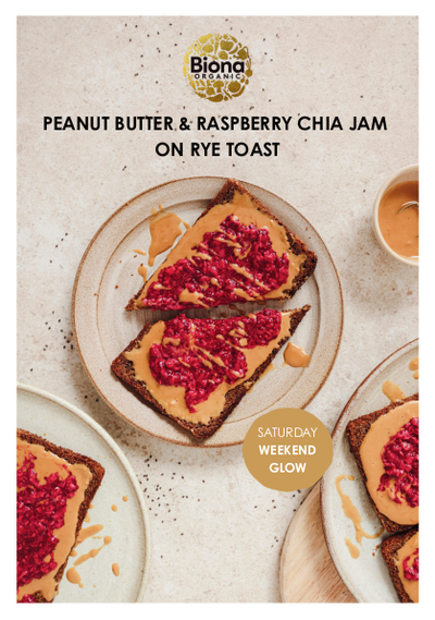 Saturday's rye bread idea - Peanut Butter & Raspberry Chia Jam on rye toast