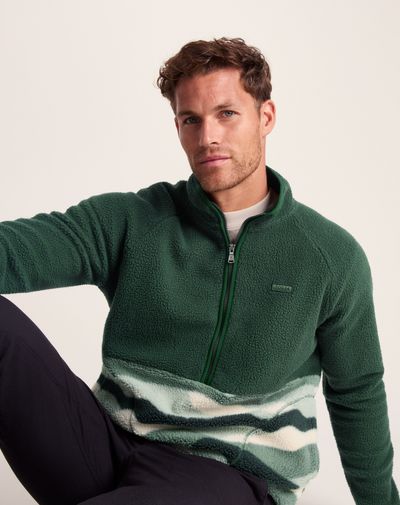 Flaxley Men's Sherpa Fleece - Racing Green Landscape Print