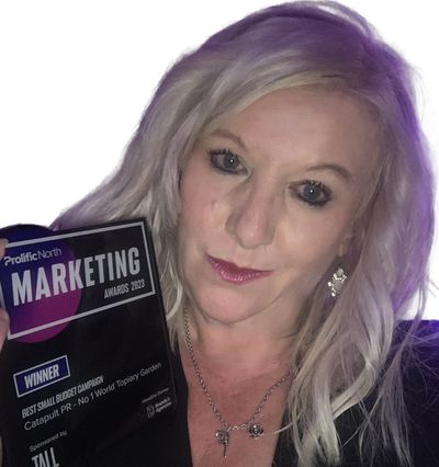Jane Hunt, managing director of Catapult PR, which again swept to victory at the 2023 Prolific North Marketing Awards.