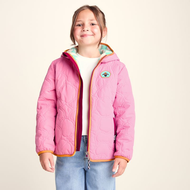Arapawa Shaun the Sheep Kids Insulated Quilted Coat Microfleece Lining - Candy Floss Pink