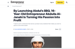 Screencapture of Entrepreneur