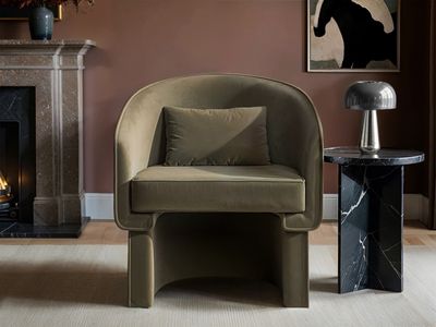Solace+Co Lowen Khaki Velvet Accent Chair