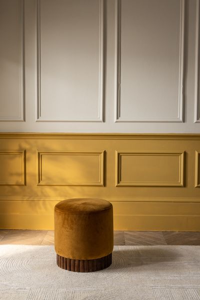 Holborn Footstool In Mustard Velvet