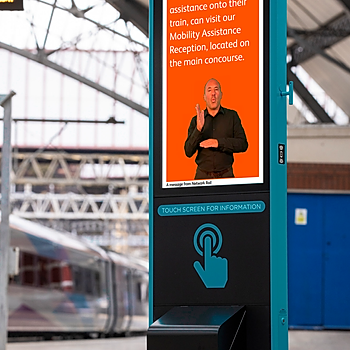 LB Foster's in-screen British Sign Language interpreters launched at London Euston today.png