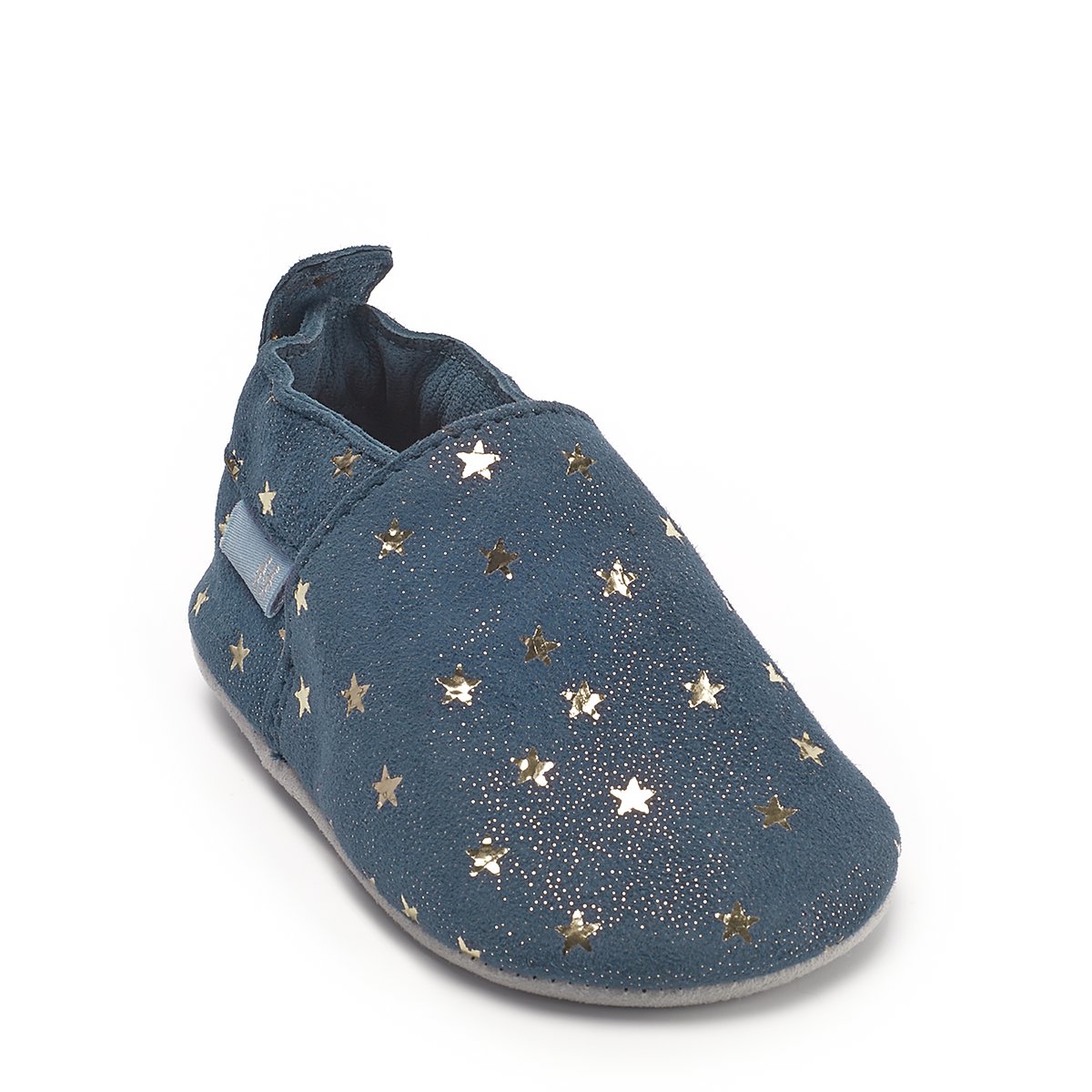 Fable Navy blue suede with gold stars baby pram shoes