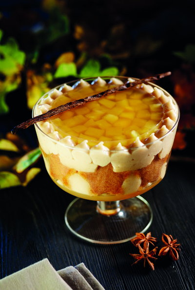 Mulled cider and apple trifle