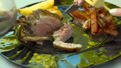 Roasted lamb cooked in a Valoriani woodfired oven.  Perfect for Easter or any other time during the year.