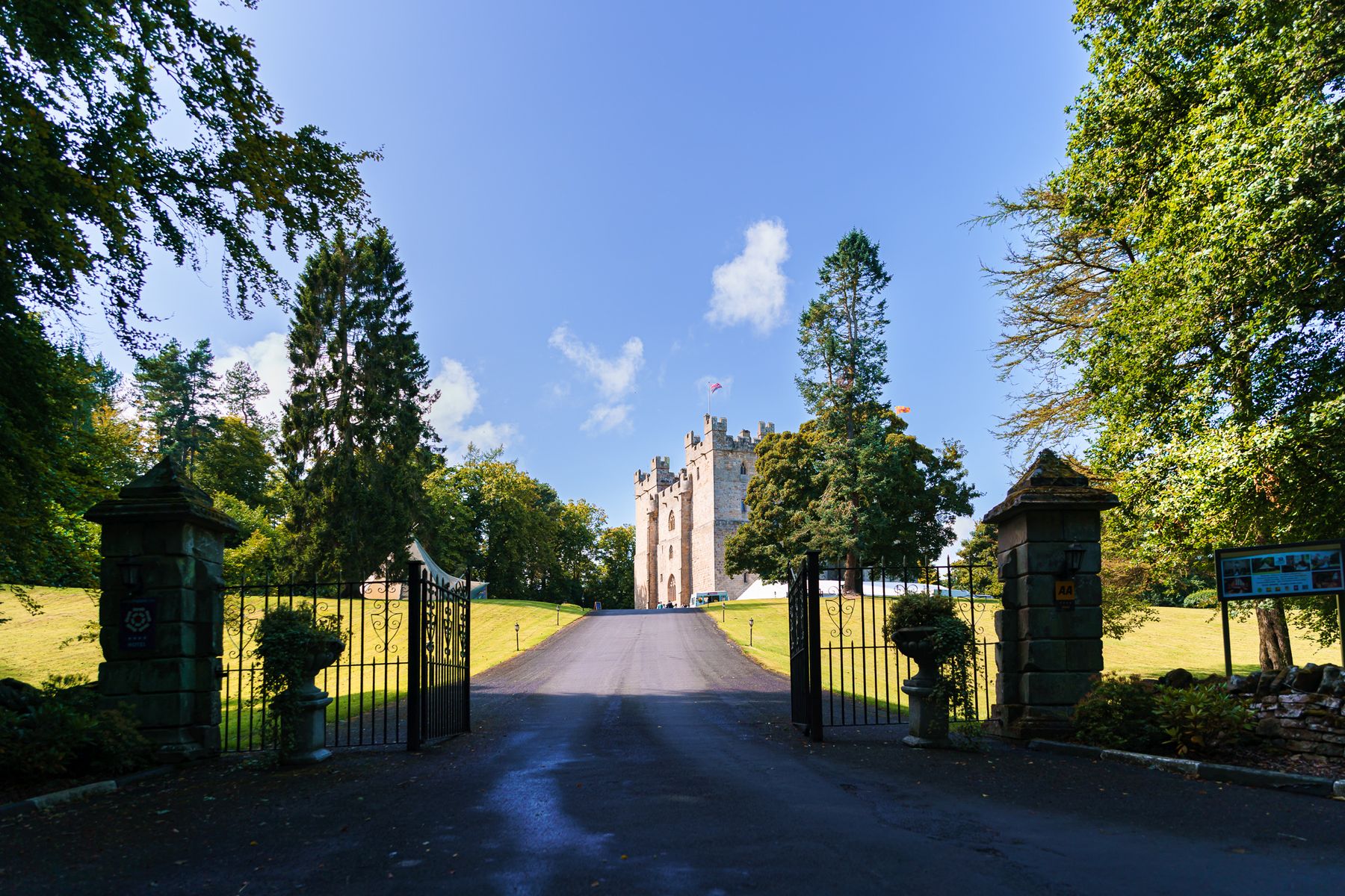 Langley Castle on the day of Aashna Jain and Matthew Ronald's traditional Indian wedding, staged in late August 2024. Photo credit: Mick Merriott Photography