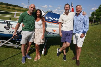 Lawrence Dallaglio with Bromwich Hardy partner Dawn Cooper, and Will Greenwood with Tom Bromwich.jpg